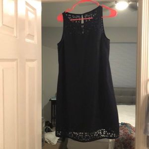 Business casual navy blue dress